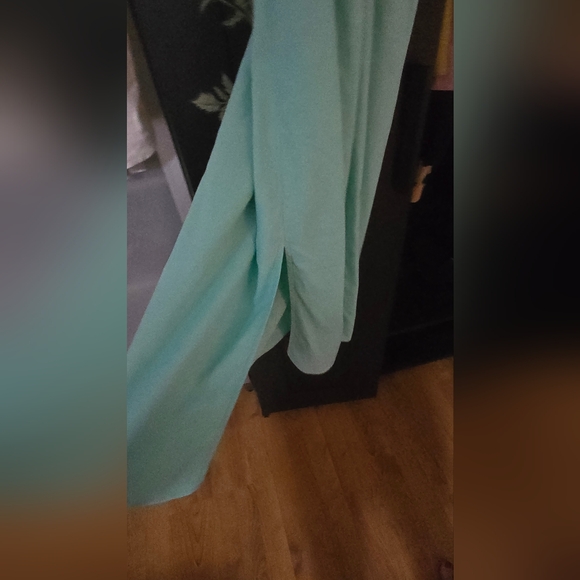 Jcrew Strappy Sleeveless Turquoise Dress Midi Dress With Slit - Picture 4 of 4